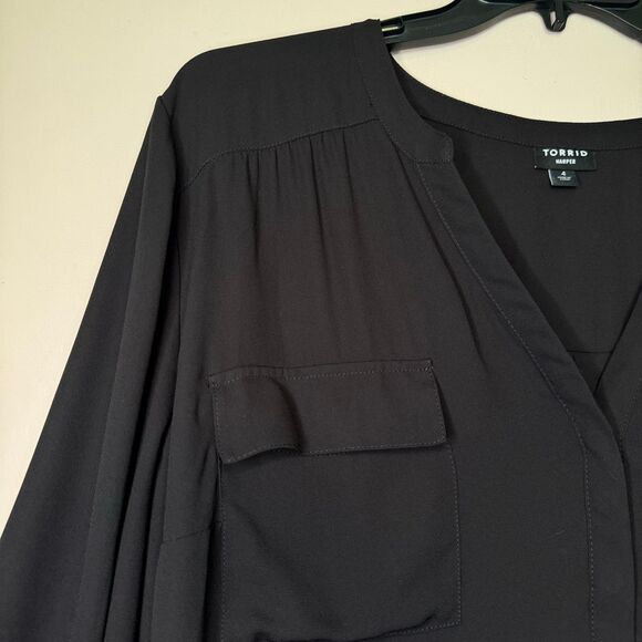 TORRID woman's plus size 4X Harper Georgette pullover 3/4 sleeve blouse top - Picture 9 of 14
